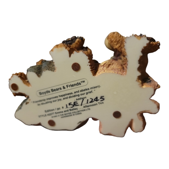 Vtg 95 Boyds Bears Afternoon Tea Emma & Bailey Figurine - Picture 5 of 11